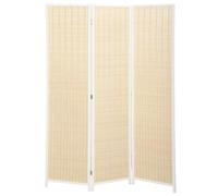 HOMCOM Paravent Interieur en Bois 3 Panneaux 135 x 180 cm Blanc | Séparateur de Pièce Pliable, Cloison de Séparation, pour Salon, Chambre à Coucher, Maison