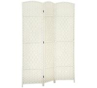 HOMCOM Paravent intérieur en Bois, 3 Panneaux, 135 x 180 cm, séparateur de pièce Pliable, pour Salon, Chambre à Coucher, Maison, Blanc