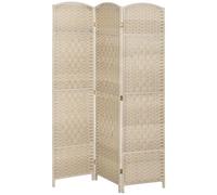 HOMCOM Paravent Intérieur en Bois 3 Panneaux 135 x 180 cm Chêne | Séparateur de Pièce Pliable, pour Salon, Chambre à Coucher, Maison
