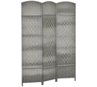 HOMCOM Paravent intérieur en Bois, 3 Panneaux, 135 x 180 cm, séparateur de pièce Pliable, pour Salon, Chambre à Coucher, Maison, Gris