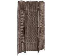 HOMCOM Paravent Intérieur en Bois 3 Panneaux 135 x 180 cm Marron | Séparateur de Pièce Pliable, pour Salon, Chambre à Coucher, Maison
