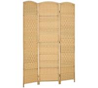 HOMCOM Paravent intérieur en bois 3 panneaux séparateur de pièce pliable pour salon chambre 135 x 180 cm bois naturel