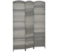 HOMCOM Paravent intérieur en bois 3 panneaux séparateur de pièce pliable pour salon chambre 135 x 180 cm gris
