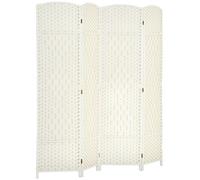 HOMCOM Paravent Intérieur en Bois 4 Panneaux 180 x 180 cm Blanc