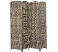 Paravent intérieur - HOMCOM - 4 panneaux - pliable - pour salon, chambre à coucher, maison - 180 x 180 cm - chêne foncé