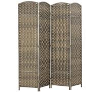 Paravent intérieur - HOMCOM - 4 panneaux - pliable - pour salon, chambre à coucher, maison - 180 x 180 cm - chêne foncé