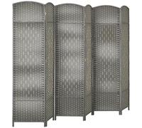 HOMCOM Paravent Intérieur en Bois 6 Panneaux 270 x 180 cm Gris Mélangé | Séparateur de Pièce Pliable, pour Salon, Chambre à Coucher, Maison