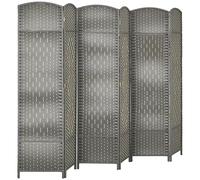HOMCOM Paravent Intérieur en Bois, 6 Panneaux, 270 x 180 cm, Séparateur de Pièce Pliable, pour Salon, Chambre à Coucher, Maison, Gris Mélangé