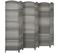 HOMCOM Paravent intérieur en bois 6 panneaux séparateur de pièce pliable pour salon chambre 270 x 180 cm gris mélangé