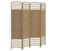 HOMCOM Paravent intérieur en bois séparateur de pièce cloison pliable 4 panneaux 160 x 170 cm bois naturel
