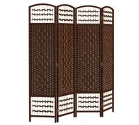 HOMCOM Paravent intérieur en bois séparateur de pièce cloison pliable 4 panneaux 160 x 170 cm marron