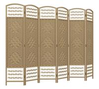 HOMCOM Paravent intérieur en bois séparateur de pièce cloison pliable 6 panneaux 240 x 170 cm bois naturel