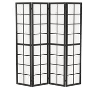 HOMCOM Paravent Intérieur Pliable 4 Panneaux 160 x 170 cm en Bois Noir