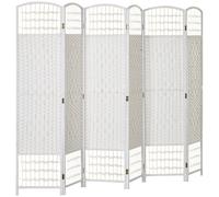 HOMCOM Paravent Séparateur d'Espaces 6 Panneaux Pliable en Corde de Papier 160x170cm Décoration pour Chambre Blanc