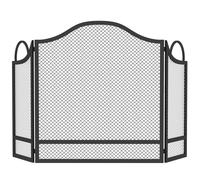 HOMCOM Pare-étincelles de cheminée pliable à 3 panneaux, en métal peint, prêt à l'emploi, 122x1x74 cm, Noir