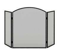 HOMCOM Pare-étincelles pour cheminée à 3 panneaux Protection de cheminée pliable avec structure en acier 96 x 62 cm Noir