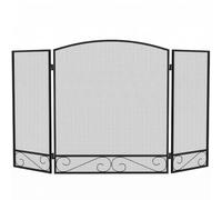 HOMCOM Pare Feu Cheminée Pliable 3 Panneaux 123 x 70 cm Noir | Pare-Étincelles Cheminée, Grille de Protection Cheminée en Maille de Métal