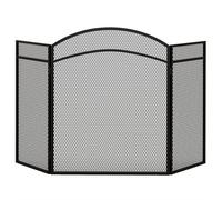HOMCOM Pare-Feu Cheminée Pliable 3 Panneaux Maille 96l x 1P x 60H cm Noir | Pare-Étincelles Cheminée, Grille de Protection en Maille, Motif en Chevron, Métal