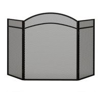 HOMCOM Pare-feu cheminée pliable 3 panneaux pare-étincelles cheminée avec motif en en chevron 96l x 1P x 60H cm métal noir