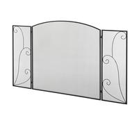 HOMCOM Pare-feu pour cheminée ou poêle design élégant Pare-étincelles 3 Volets Pliables dim. 132,5L x 76,5H cm Acier métal Noir