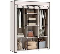 HOMCOM - Penderie - Acier - 125x43x162.5cm - crème
