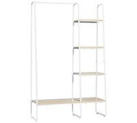 HOMCOM Penderie Style Industriel 4 Tablettes 1 Tringle Acier Bois Élégante Aosom France
