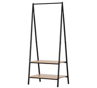 Homcom Penderie Triangulaire Bois Noir avec Cintre et Étagères pour Entrée Design Contemporain Aosom France