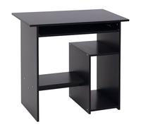 HOMCOM Petit Bureau d'Ordinateur avec Support CPU 80 x 45 x 75 cm Noir | Plateau pour Clavier, Étagères de Rangement, pour Télétravail, Chambre, Studio, Salle D'Étude, Style Moderne