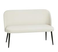 HOMCOM Petit canapé 2 Places 127 cm Velours Beige | Dossier incurvé, canapé lounge moderne, salon, chambre, petits espaces