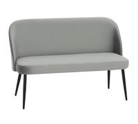 HOMCOM Petit canapé 2 Places 127 cm Velours Gris | Dossier incurvé, canapé lounge moderne, salon, chambre, petits espaces