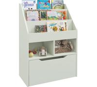 HOMCOM, petite bibliothèque pour enfants avec étagères et tiroir en MDF, dimensions 60x29,9x90 cm, couleur verte