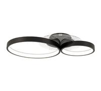 HOMCOM Plafonnier LED Moderne à 3 Anneaux avec Luminosité Réglable, Puissance 40W, Noir