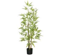 HOMCOM Plante artificielle Bambou arbre artificiel hauteur 120 cm avec pot, décoration interieur