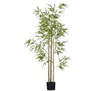 HOMCOM Plante Artificielle Bambou Arbre Artificiel Hauteur 180 cm avec Pot, décoration Interieur, très réaliste