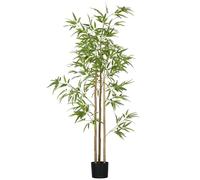 HOMCOM Plante Artificielle Bambou Arbre Artificiel Hauteur 180 cm avec Pot, décoration Interieur, très réaliste