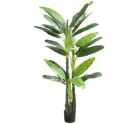 HOMCOM Plante Artificielle Bananier 180 cm 18 Feuilles Réalistes Pot | Grande Plante Artificielle Interieur en Plastique, Entretien Facile, Arbre Décoratif pour Maison et Bureau
