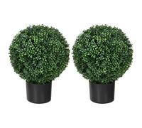 HOMCOM Plante Artificielle Buis en Boule, 52x40 cm, Vert