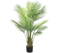 HOMCOM Plante artificielle intérieure 120 cm, palmier arbre artificiel avec pot en plastique et flocage, vert