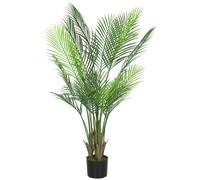 HOMCOM Plante artificielle intérieure 120 cm, palmier arbre artificiel avec pot en plastique et flocage, vert
