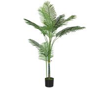 HOMCOM Plante artificielle intérieure 150 cm, palmier arbre artificiel avec pot en plastique et flocage, vert