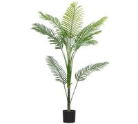 HOMCOM Plante Artificielle Intérieure 150 cm Palmier Areca avec Flocage | Arbre Artificiel, Pot En Plastique, Feuilles PE, Fausse Plante, Décoration Verte, Salon, Bureau, Chambre