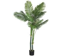 HOMCOM Plante artificielle intérieure 180 cm, palmier Areca arbre artificiel avec pot en plastique et flocage, vert