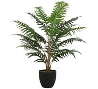 Plante artificielle fougère en pot - HOMCOM - branches flexibles - décoration intérieure extérieure - plastique - 90 cm - vert