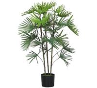 HOMCOM Plante Artificielle Intérieure 90 cm Palmier Vert Pot Plastique