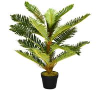 HOMCOM Plante artificielle palmier 85 cm avec 18 grandes feuilles grand réalisme pot inclus
