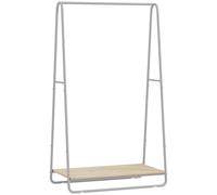 HOMCOM Portant à vêtement 3 en 1, portemanteau avec porte-chaussures, tringles supérieures et latérales, gris