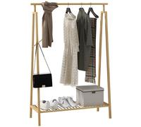 Portant pour vêtement en bambou - penderie avec étagère à chaussures Beige G