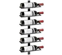 HOMCOM Porte Bouteille Mural à 6 Niveaux Acier pour 6 Bouteilles Noir | Étagère à Vin, Casier à Vin, pour Cuisine, Bar, Salle à Manger, Cave