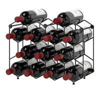 HOMCOM Porte-bouteilles Design Géométrique en Nid d'Abeille, Noir