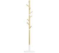 HOMCOM Porte-manteau moderne en bambou avec 8 crochets pour vêtements, porte-manteau d'arbre pour entrée de chambre Ø 37,8 x 175,6 cm naturel